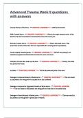 Advanced Trauma Week 9 questions with answers