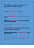 MH 701 Psychopharmacology Final Exam with correct answers