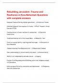 Rebuilding Jerusalem Trauma and Resilience in Ezra-Nehemiah Exam &lpar;Latest Update 2024 &sol; 2025&rpar; Questions and Answers &vert;100&percnt; Verified Correct Answers &vert; complete solution &vert; Grade A&plus;