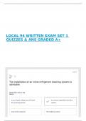 LOCAL 94 WRITTEN EXAM SET 1 QUIZZES & ANS GRADED A&plus;