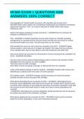 HCMG EXAM 1 QUESTIONS AND ANSWERS 100&percnt; CORRECT