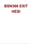BSN366 EXIT HESI Exam &lpar;Latest Update 2024 &sol; 2025&rpar; Questions and Answers &vert;100&percnt; Verified Correct Answers &vert; complete solution &vert; Grade A&plus;