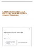 R-410A CERTIFICATION EXAM QUESTIONS WITH SOLVED 100&percnt; CORRECT ANSWERS&excl;&excl; 