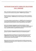 NUTR3000 EXAM WITH COMPLETE SOLUTIONS 100&percnt; VERIFIED
