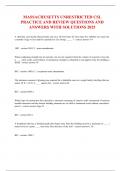MASSACHUSETTS UNRESTRICTED CSL PRACTICE AND REVIEW QUESTIONS AND ANSWERS WITH SOLUTIONS 2025