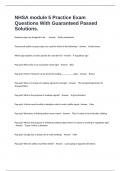 NHSA module 5 Practice Exam Questions With Guaranteed Passed Solutions&period;
