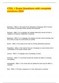 CTEL 1 Exam Questions with complete solutions 2024&period;