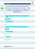 FCCN LEVEL 2 QUESTIONS WITH  DETAILED VERIFIED ANSWERS &lpar;100&percnt;  CORRECT ANSWERS&rpar; &sol;ALREADY GRADED A&plus;