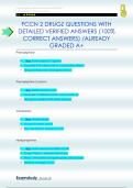 FCCN 2 DRUGZ QUESTIONS WITH  DETAILED VERIFIED ANSWERS &lpar;100&percnt;  CORRECT ANSWERS&rpar; &sol;ALREADY GRADED A&plus;