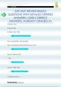 ISYE 2027 REVIEW BASICS QUESTIONS WITH DETAILED VERIFIED  ANSWERS &lpar;100&percnt; CORRECT  ANSWERS&rpar; &sol;ALREADY GRADED A&plus;