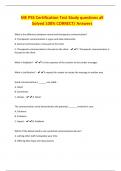 ME PSS Certification Test Study questions all Solved 100&percnt; CORRECT&sol; Answers
