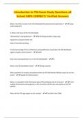 Introduction to PSS Exam Study Questions all Solved 100&percnt; CORRECT&sol; Verified Answers