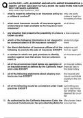 CA PSI SITE - LIFE&comma; ACCIDENT AND HEALTH AGENT EXAMINATION &lpar;LIFE  AGENT&rpar; LATEST 2023-2024 ACTUAL EXAM 