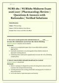 NURS 180 &sol; NURS180 Midterm Exam &vert; 2026&sol;2027 &vert; Pharmacology Review &vert; Questions & Answers with Rationales &vert; Drug Classifications&comma; Clinical Trials & Safety &vert; Grade A &vert; Verified Solutions 