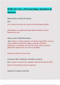 Test 1&rpar; NURS 257 Test 1 Pharmacology&colon; Questions & Answers&colon; Updated A&plus; Guide Solution