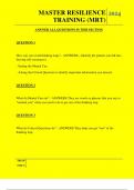  MASTER RESILIENCE TRAINING &lpar;MRT&rpar; QUESTIONS AND ANSWERS