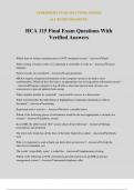 HCA 115 Final Exam Questions With Verified Answers