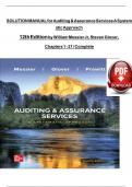 Solution Manual For Auditing & Assurance Services&colon; A Systematic Approach&comma; 12th Edition By William Messier Jr&comma; Steven Glover&comma; Verified Chapters 1 - 21&comma; Complete Newest Version