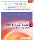                              FULL TEST BANK For Introduction to Critical Care Nursing 7th Edition by Mary Lou Sole PhD LATEST UPDATE Graded A&plus;      