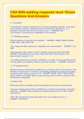 CSA W59 welding inspector level 1Exam  Questions And Answers