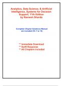 Solutions for Analytics&comma; Data Science&comma; & Artificial Intelligence&comma; Systems for Decision Support&comma; 11th Edition by Sharda &lpar;All Chapters included&rpar;
