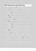 ASE Suspension And Steering&comma; Questions with 100- correct answers