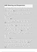 ASE Steering and Suspension- Questions with 100- correct answers ver
