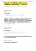 Superior Real Estate School Exam Questions and Answers A&plus; Guide