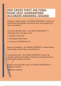 PACKAGE DEAL FOR THE CANADIAN RED CROSS EXAMS 2025 &vert;ACCURATE ANSWERS &vert;SOLVED