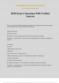 RMI Exam 1 Questions With Verified Answers