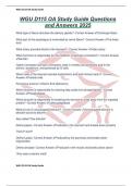WGU D115 OA Study Guide Questions and Answers 2025