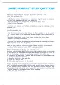 LIMITED WARRANT STUDY QUESTIONS