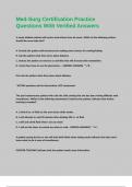 Med-Surg Certification Practice Questions With Verified Answers