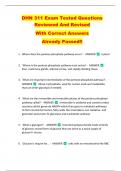 DHN 311 Exam Tested Questions  Reviewed And Revised   With Correct Answers   Already Passed&excl;&excl; 