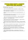 COSTCO FOOD SAFETY 2 EXAM&vert;20 QUESTIONS AND ANSWERS