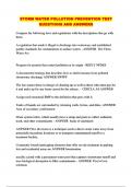 STORM WATER POLLUTION PREVENTION TEST QUESTIONS AND ANSWERS