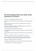 PA Cosmetology State Law Study Guide Questions & Answers