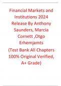 Financial Markets and Institutions 2024 Release By Anthony Saunders&comma; Marcia Cornett &comma;Otgo Erhemjamts &lpar;Test Bank&rpar;