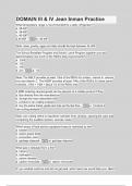 DOMAIN III & IV Jean Inman Practice - Questions with Explanations