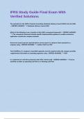 IFRS Study Guide Final Exam With Verified Solutions