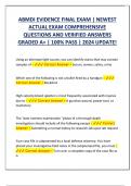 ABMDI EVIDENCE FINAL EXAM | NEWEST  ACTUAL EXAM COMPREHENSIVE  QUESTIONS AND VERIFIED ANSWERS  GRADED A+ | 100% PASS | 2024 UPDATE!
