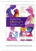 Test Bank For Maternity and Women's Health Care 12th Edition Lowdermilk Chapter1-37 &vert; 100&percnt; Complete Guide 2024