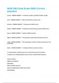 NUR 200 Final Exam With Correct answers