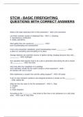STCW - BASIC FIREFIGHTING QUESTIONS WITH CORRECT ANSWERS