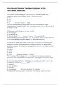 FLORIDA LICENSING EXAM QUESTIONS WITH ACCURATE ANSWERS