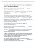FLORIDA 2-15 INSURANCE LICENSE EXAM QUESTIONS WITH ACCURATE ANSWERS
