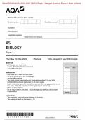 Actual 2024 AQA AS BIOLOGY 7401&sol;2 Paper 2 Merged Question Paper &plus; Mark Scheme