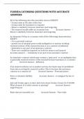 FLORIDA LICENSING QUESTIONS WITH ACCURATE ANSWERS
