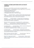 FLORIDA LICENSE QUESTIONS WITH ACCURATE ANSWERS