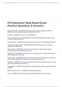 PA Esthetician State Board Exam Practice Questions & Answers